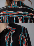 Lapel Contrast Color Long Sleeve Stripe Shirts