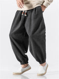 Drawstring Thick Solid Color Ankle-Banded Pants