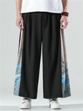 Men's Casual Printed Wide-leg Pants