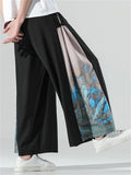 Men's Casual Printed Wide-leg Pants