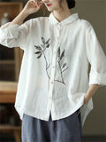 Autumn Cotton Linen Newest All Match Ladies Shirts