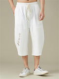 Men's Plus Size Breathable Linen Cropped Trousers