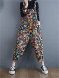 High-waisted Slimming Printed Denim Age-Reducing  Female Jumpsuits