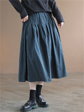 High Waisted Plaid Long Dress For Lady