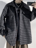 Young Trendy Men's Autumn Winter Houndstooth Jackets