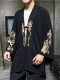 Men's Cool Dragons Embroidered Linen Jacket