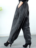 Elastic Waist Retro Wide Leg Jeans