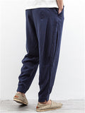 Solid Color Cotton Linen Harem Pants