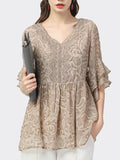 Women's Comfort V-neck Lace Chiffon Shirts