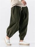 Drawstring Thick Solid Color Ankle-Banded Pants