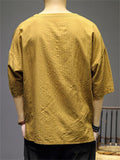 New Linen Chinese Style Solid Color Men's Shirts