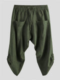 Men's Calf Length Linen Harem Pants