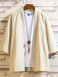 Solid Color Cardigan Cotton Linen Jackets