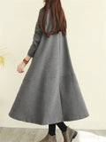 Solid Color High-necked Long Sleeve Dress