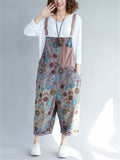 Cute Fashion Printed Denim Jumpsuits