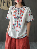 Women's National Style Embroidered Shirts