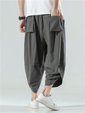 Casual Comfy Solid Color Wide Leg Pants For Men