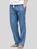 Casual Solid Color Drawstring Beach Pants