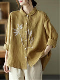 Autumn Cotton Linen Newest All Match Ladies Shirts