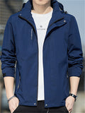 Leisure Windproof Men's Zipper Hooded Jackets