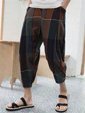 Casual Loose Plaid Straight Leg Pants