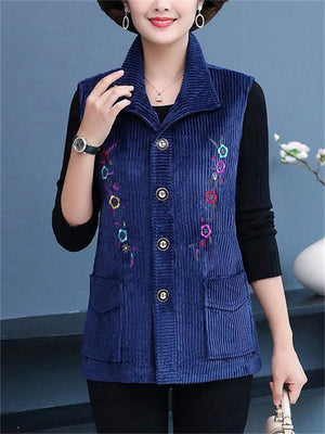 Corduroy Middle-aged Mother Vest Women's Jackets