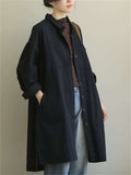 Vintage Solid Multipurpose Women's Long Coats