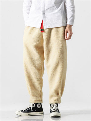 Keep Warm Solid Color Woolen Pants