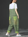 Loose Adjustable Printed Jumpsuits With Pocket