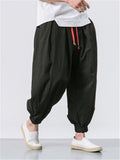 Drawstring Solid Color Linen Pants