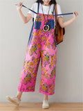 Stylish Printed Contrast Color Wide Leg Jumpsuits