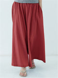 Casual Solid Color Wide Leg Pants