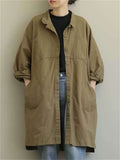 Vintage Solid Multipurpose Women's Long Coats