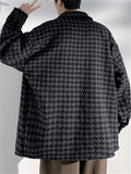 Young Trendy Men's Autumn Winter Houndstooth Jackets