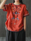 Women's National Style Embroidered Shirts