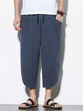 Casual Relaxed Nice Wide Leg Cropped Harem Pants For Men