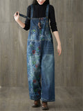 Fashion Patchwork Floral Printed Adjustable Jumpsuit