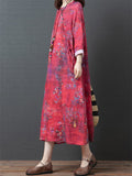 Retro Flower Round Fashionable Dresses For Lady