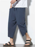 Casual Relaxed Nice Wide Leg Cropped Harem Pants For Men