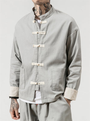 Cool Linen Traditional Tang Style Fashion Jacket