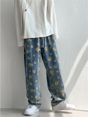 Flower Fashion Couple Long Men's Pants