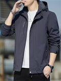 Leisure Windproof Men's Zipper Hooded Jackets