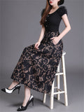 Cotton Linen Comfortable Leaf Long Skirt