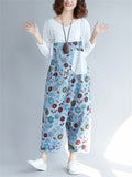 Cute Fashion Printed Denim Jumpsuits