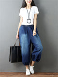 Women's Blue Denim Bloomer Pants