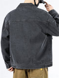 Classic Youthful Men's Solid Pockets Denim Jacket