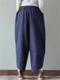 Ethnic Style Splice Cotton Linen Pants