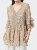 Women's Comfort V-neck Lace Chiffon Shirts