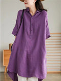 Casual Cotton Linen Medium Style Dresses