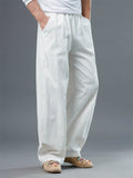 Men's Solid Color Wide Leg Pants With Pockets